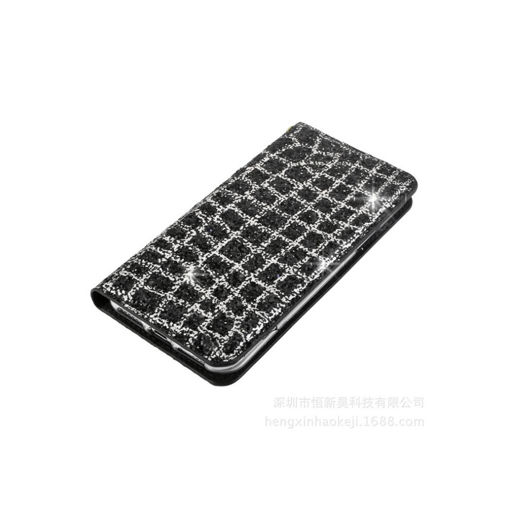 For Galaxy S9 Plus Crack Texture Sequins Magnetic Horizontal Flip Leather Case 777178621619