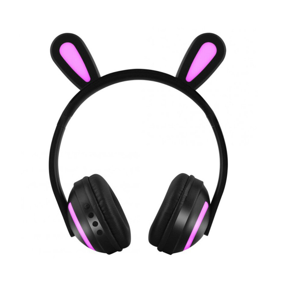 Wireless Bluetooth Headphones Head-Mounted Stereo Bass Wireless Bluetooth Headset Rabbit Ears Black 700000584684
