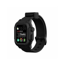 Waterproof Case for Apple Watch Band 4 iWatch Bands Silicone Strap 44mm Bracelet Smart Watch Accessories black_44MM