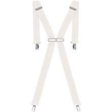 (White) Mens Elasticated Braces 35mm High Quality Heavy Duty Adjustable Suspenders