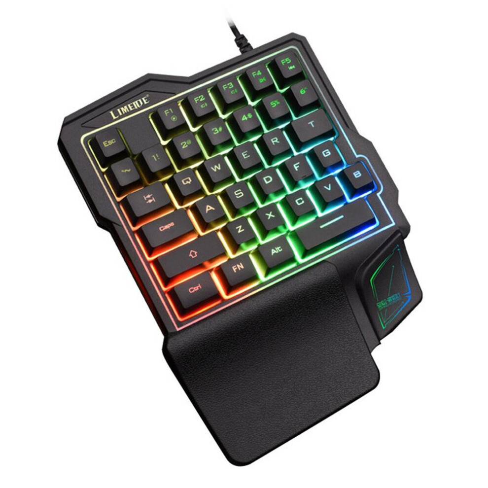 Wired Gaming Keyboard Led 35 Keys Single Hand Keyboard With Backlight Usb Ergonomic Support Mechanical Feeling For Pubg Lol Game Gk103 700000589832