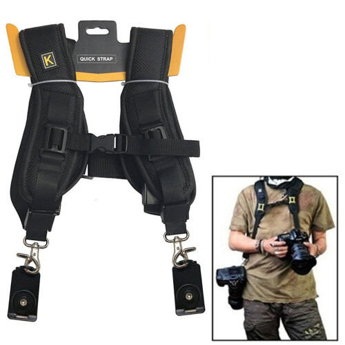 Dual Shoulder Camera Neck Strap Belt Quick Release for Digital SLR DSLR Camera  black 1