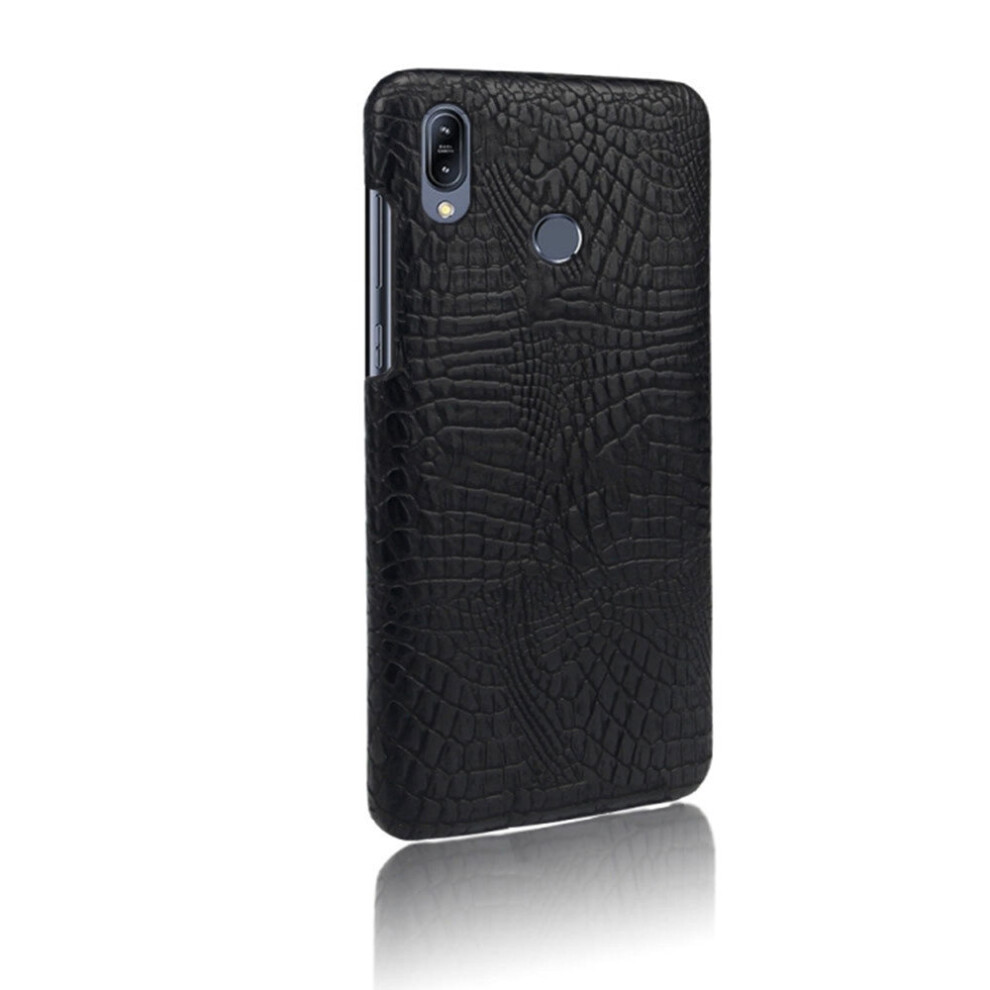 2 Pcs Shockproof Crocodile Texture Pc + Pu Case For Asus Zenfone Max (M2) Zb633kl (Black) Black 700000667363
