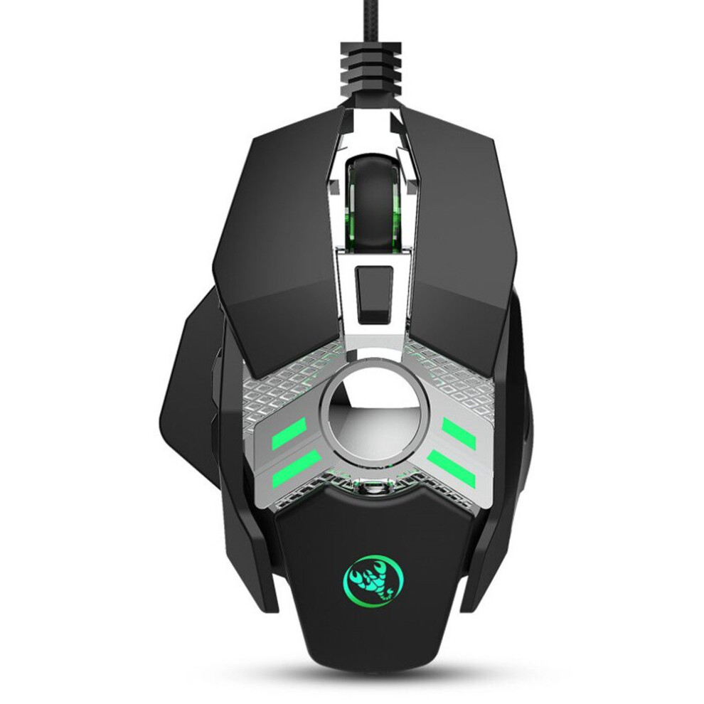 Wired Gaming Mouse 6400Dpi 7-Key Programmable Backlight Mechanical Design Computer Mice Black 700000592436