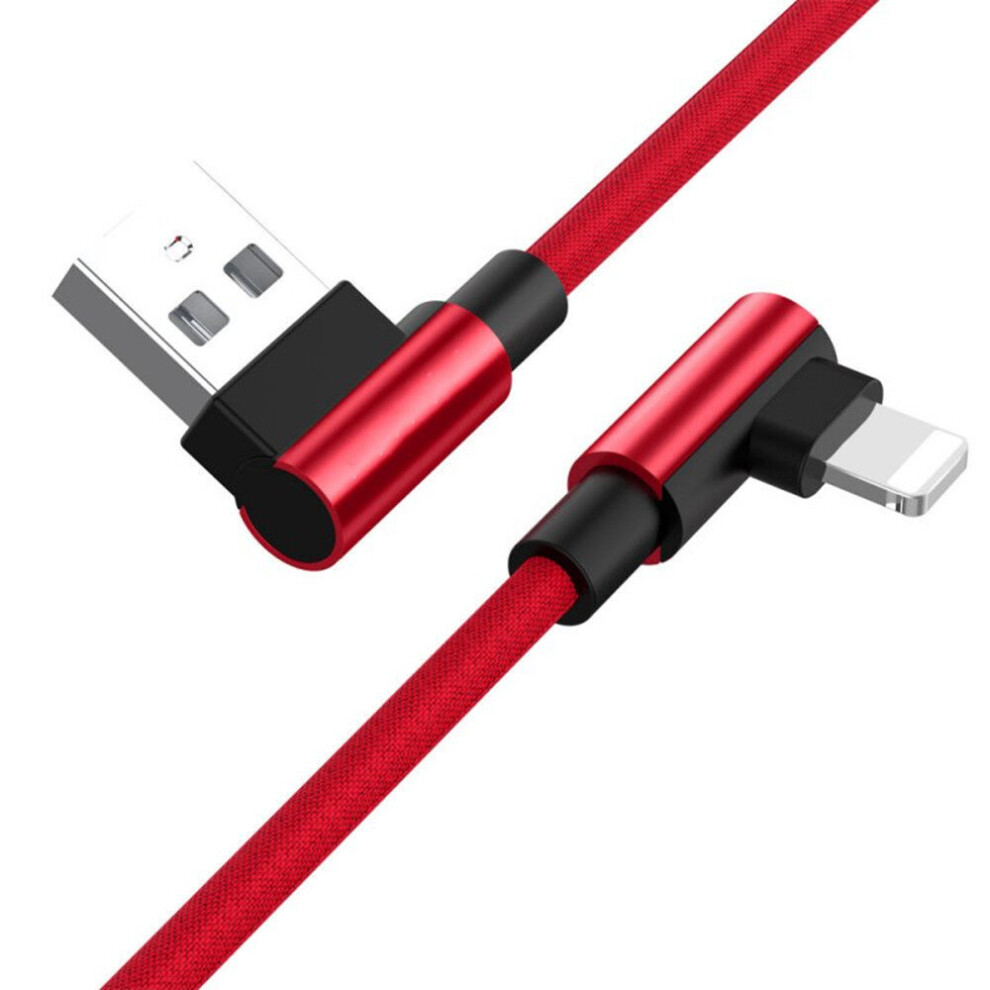 1M 90 Degree Charging Cable For Iphone Red 7061857210083