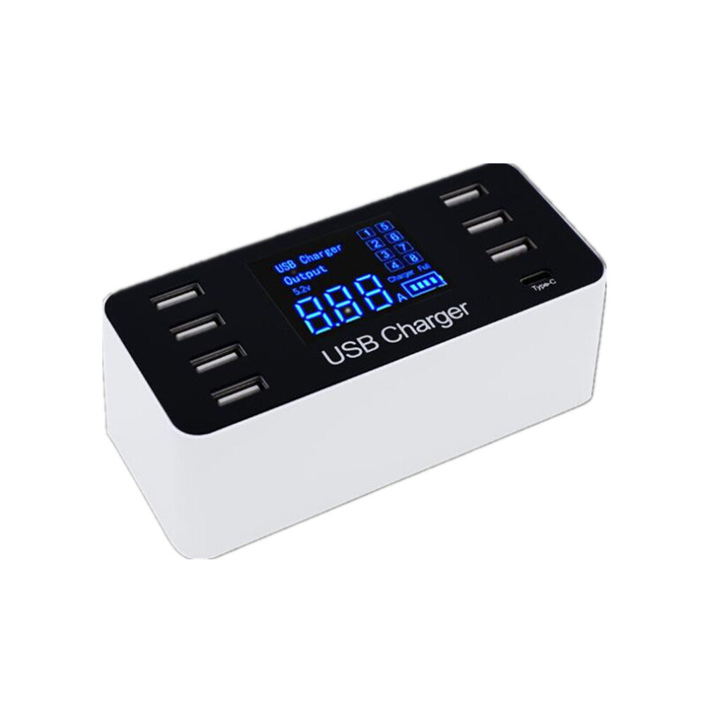 Photos - Other for Mobile Keshen 8 Port USB Type C 5V/8A Socket Charger with Voltage Current LCD Display for Smart Mobile Phone Tablet PC US plug 