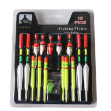 2SETS Fishing 15pcs/Set Assorted Sizes Lot Fishing Lure Floats Bobbers Slip Drift Tube Indicator Fishing ATccessory Tool