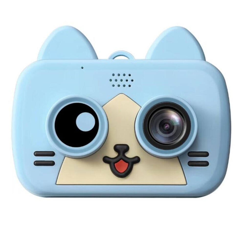 Ultra-mini Smart Children's Camera  Kids Waterproof Digital Cameras 1200W 2-Inch Cartoon Camera Support WiFi TF Card Blue 