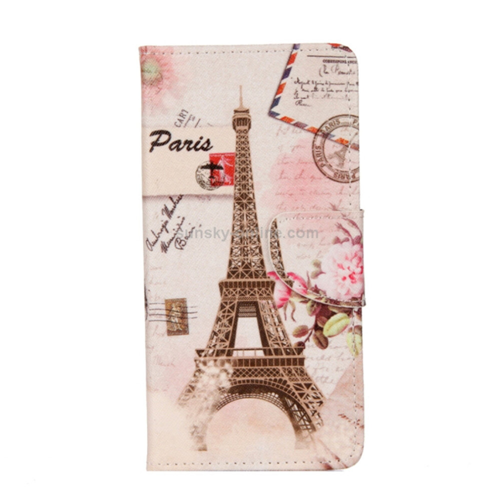 For Galaxy S8 Cross Texture Eiffel Tower Pattern Horizontal Flip Leather Case With Holder & Card Slots & Wallet 777178619401