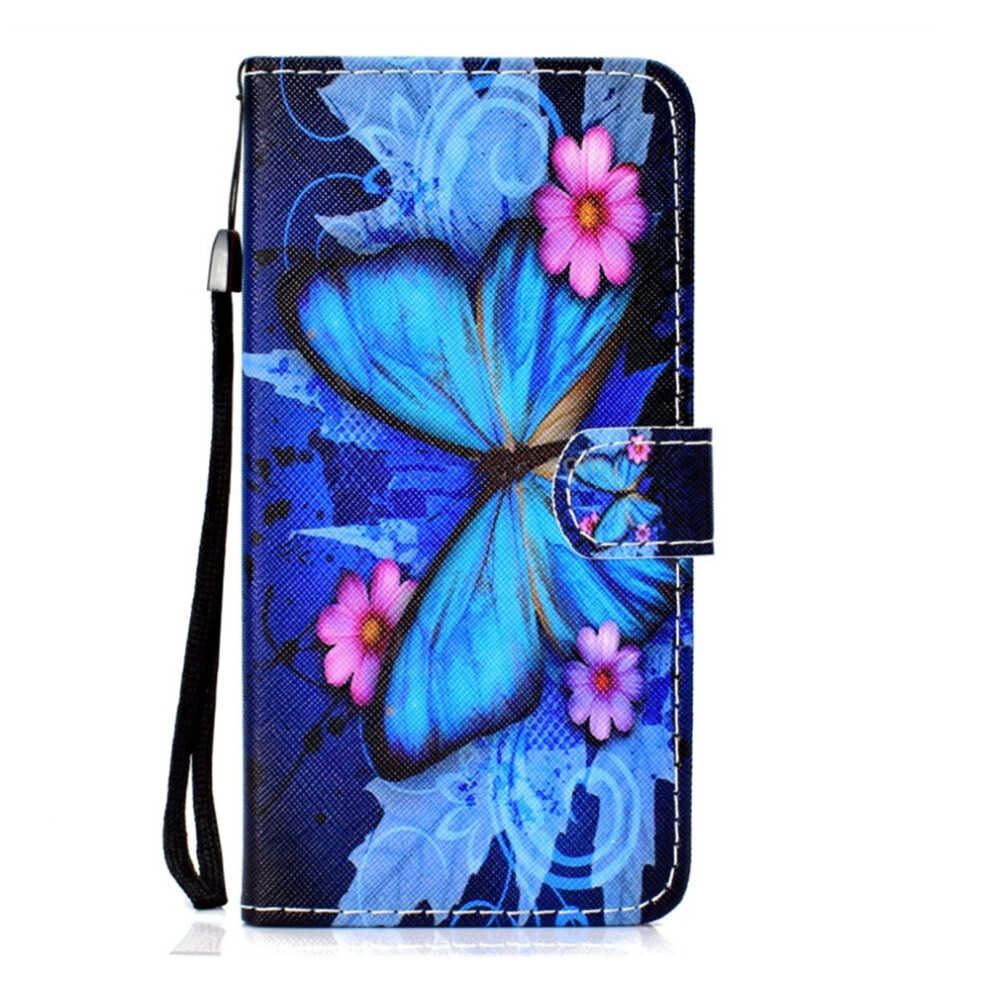 Butterfly Pattern Colored Drawing Horizontal Flip Leather Case For Galaxy S10 E, With Holder & Card Slots & Wallet & Lanyard 700000667486