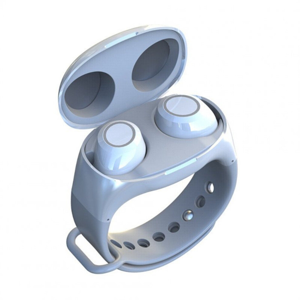Hm50 Wrist Wireless Sports Binaural Handsfree Tws Bluetooth Earphone White 700000594928