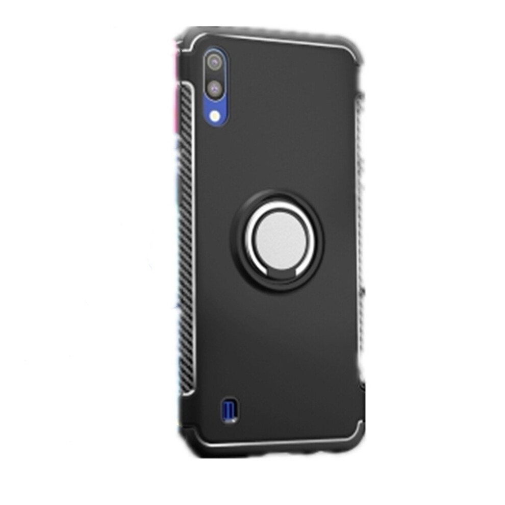 2 Pcs Magnetic 360 Degrees Rotation Ring Armor Protective Case For Galaxy M10 (Black) Black 700000642506