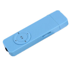 2Pcs USB Insert Card MP3 Built-in Battery Portable Hang Mini Music Palyer TF Card Extension blue