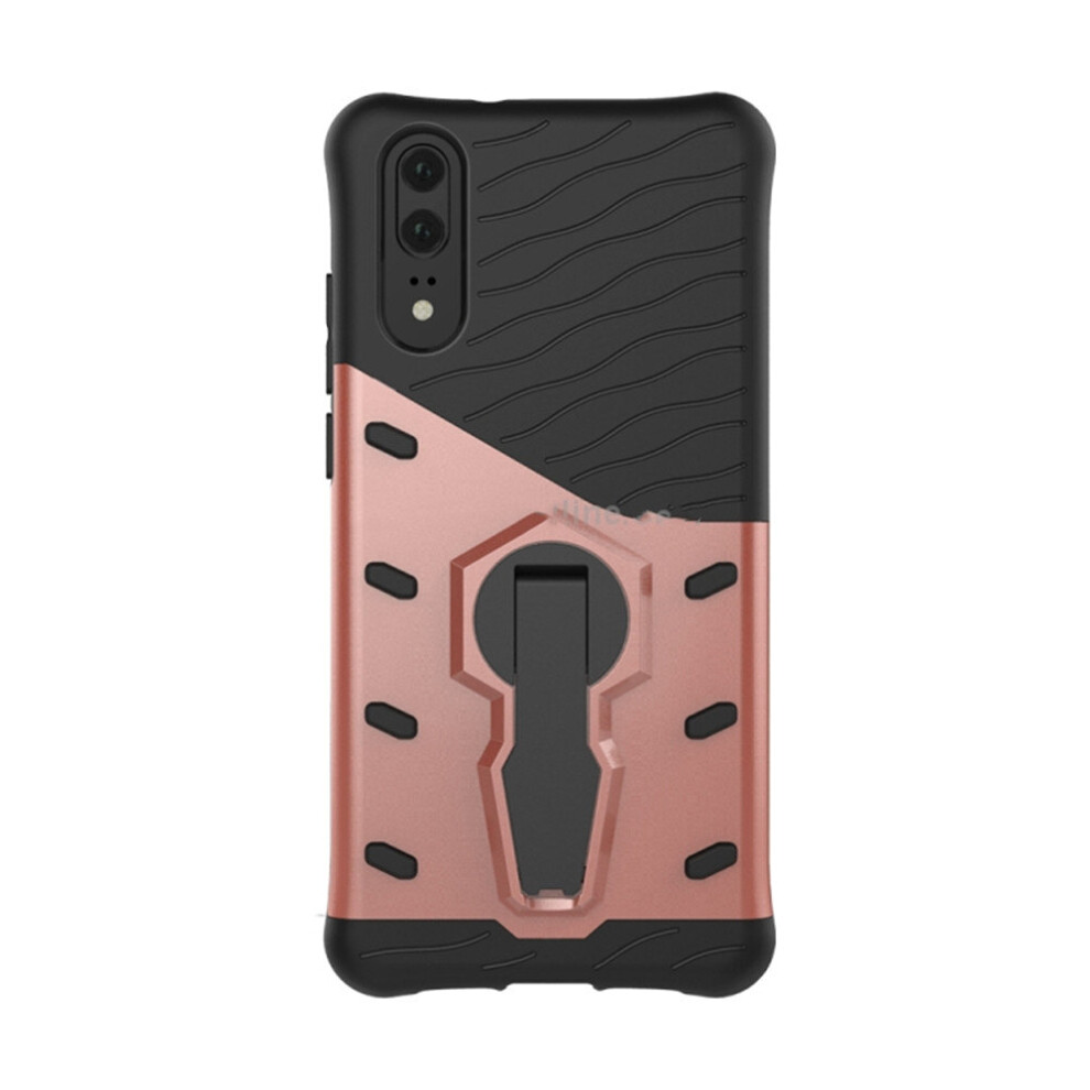 2Pcs 360 Degree Spin Armor Tpu+Pc Case For Huawei P20,With Holder(Rose ) Gold 700000660005