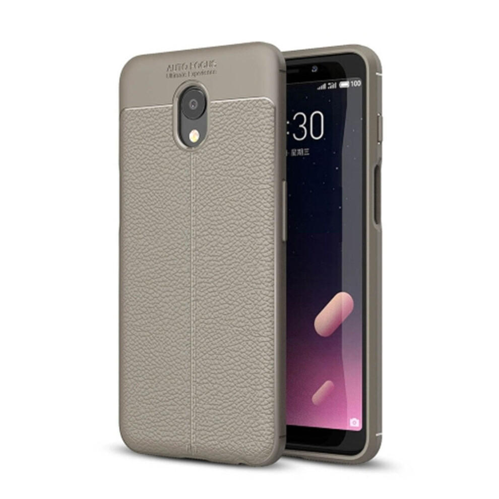 For Meizu Meilan S6 Litchi Texture Anti-Slip Soft Tpu Protective Back Cover Case(Grey) Grey 700000657579