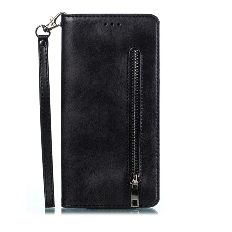 Calf Texture Zipper Magnetic Horizontal Flip Leather Case For Galaxy S8+, With Wallet & Holder & Card Slots (Black) Black 700000667608