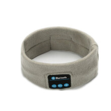 V5.0 Knit Hair Band Bluetooth Ourdoor Running Fitness Sport Music Call Knitting Headwrap gray