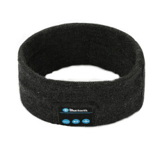 V5.0 Knit Hair Band Bluetooth Ourdoor Running Fitness Sport Music Call Knitting Headwrap Dark gray