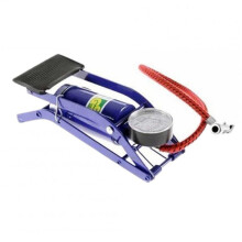 2PCS Bicycle Car Tire Foot Air Pump Portable Aluminum Alloy High-Pressure Steel No-Slip Pump blue