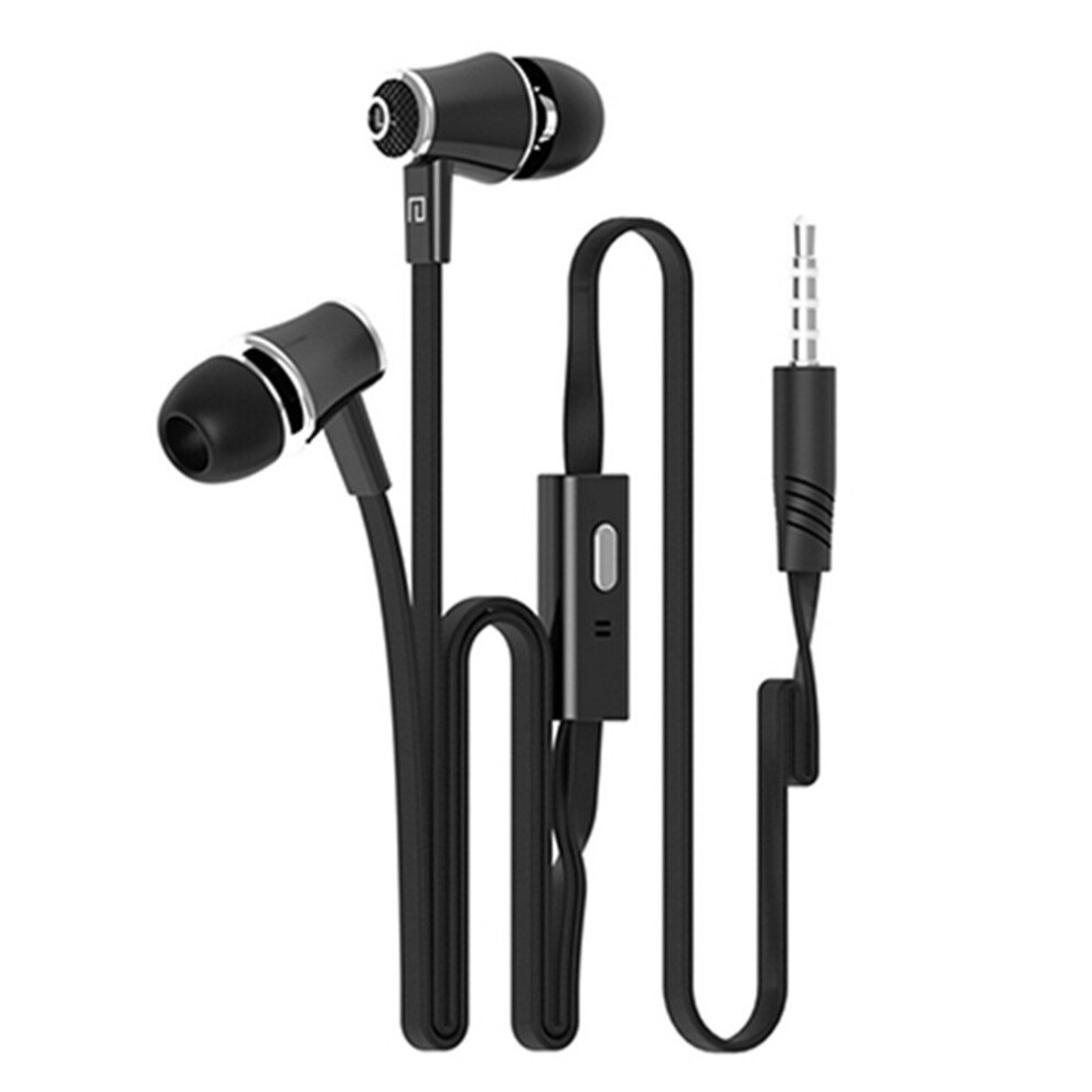 2 Pcs Earphones With Microphone Super Bass Earphone Black 7061857277727