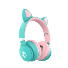 LED Cat Ear Headphones Noise Cancelling Headphones Bluetooth 5.0 Young People Kids Headset Support TF Card 3.5mm Plug With Mic
