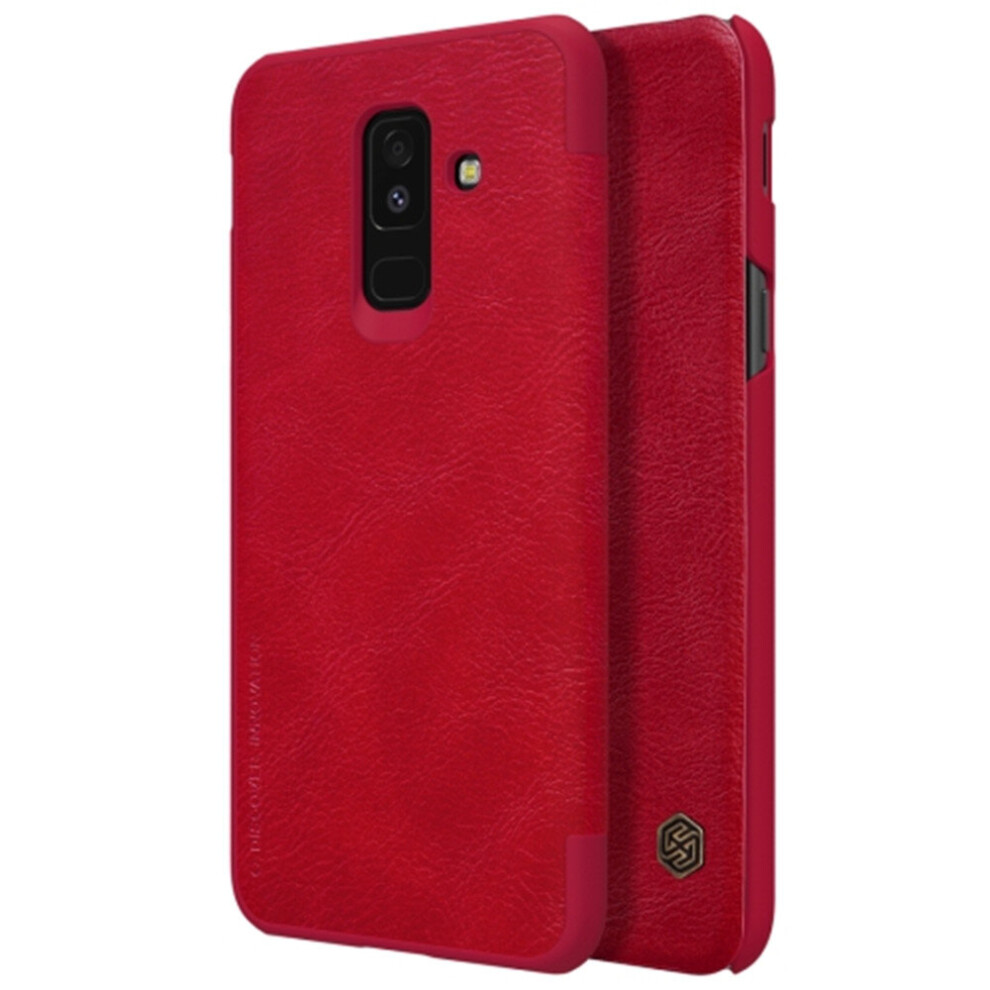 Horizontal Flip Leather Case For Galaxy A6+ (2018), With Card Slot (Red) Red 700000662634