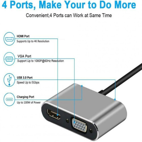 Type-c to Hdmi 9 in 1 USBC Concentrator gray 1