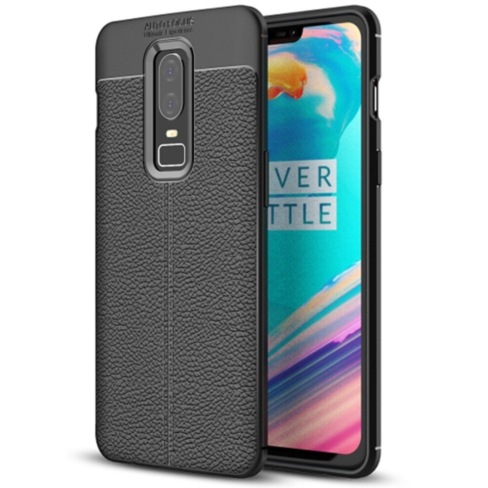 Litchi Texture Tpu Case For Oneplus 6(Black) Black 700000657678