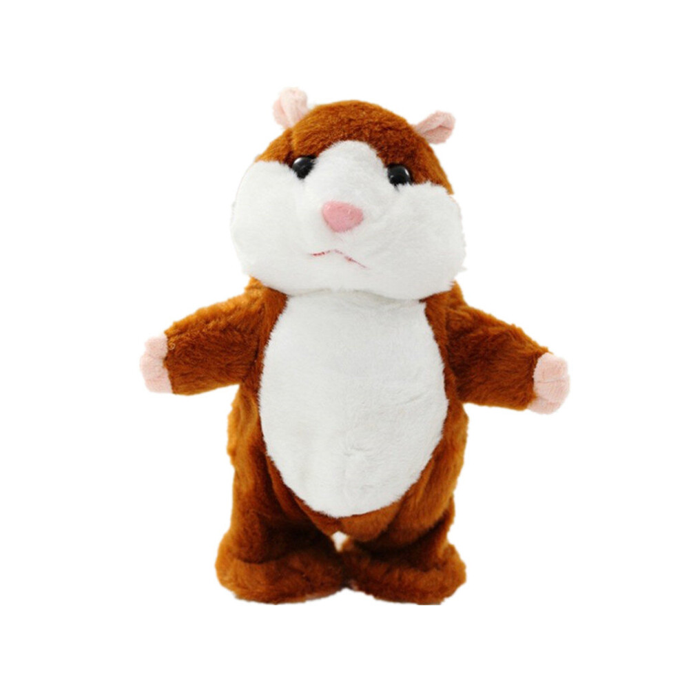 Talking Plush Hamster Toy, Can Change Voice, Record Sounds, Nod Head or Walk, Early Education for -18cm