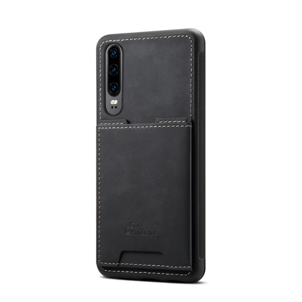 Pu + Tpu Protective Case With Card Slots For Huawei P30(Black) Black 700000635171