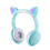 Headset Foldable Cartoon Wireless Cat Ear Headphones Light Bluetooth Headset green 1