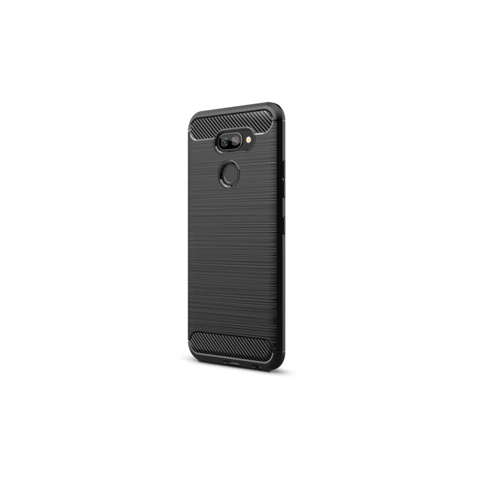 2Pcs For Lg K40s Brushed Texture Carbon Fiber Tpu Case 777178624672
