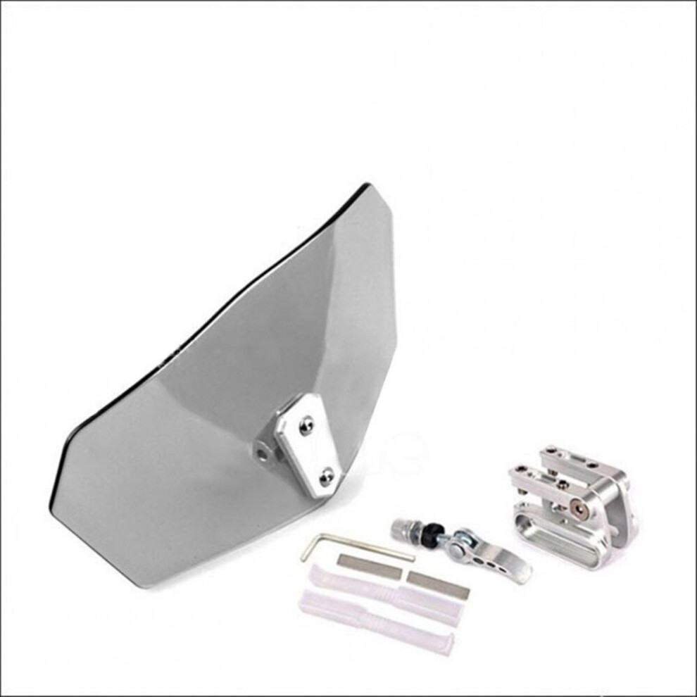 Motorcycle Wind Deflector Windshield Extension Spoiler With Adjustable Clip Gray 7061857200411