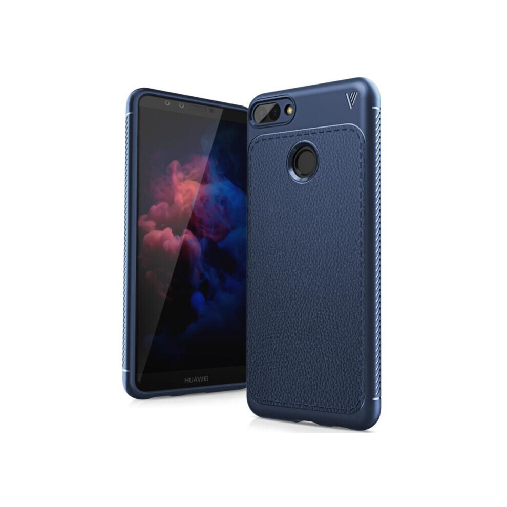2Pcs For Huawei Y9 (2018)/Enjoy 8 Plus Tpu Litchi Texture Dropproof Protective Back Cover Case 777178619678