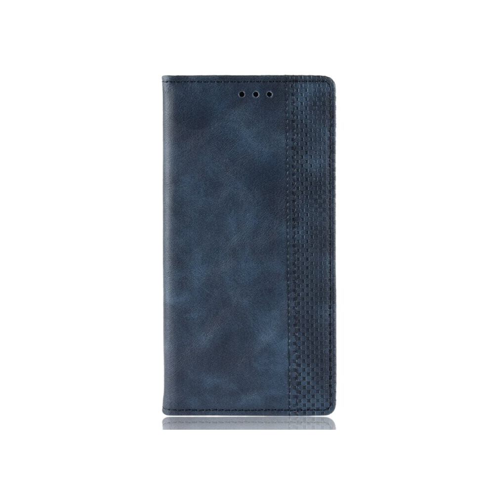 Magnetic Buckle Retro Crazy Horse Texture Horizontal Flip Leather Case For Oppo A5s (Ax5s) With Holder & Card Slots & Photo Frame(Blue) Blue 700000635201
