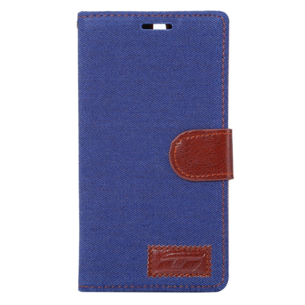 For Huawei P10 Plus Jeans Horizontal Flip Leather Case With Holder & Card Slots(Blue) Blue 700000670202