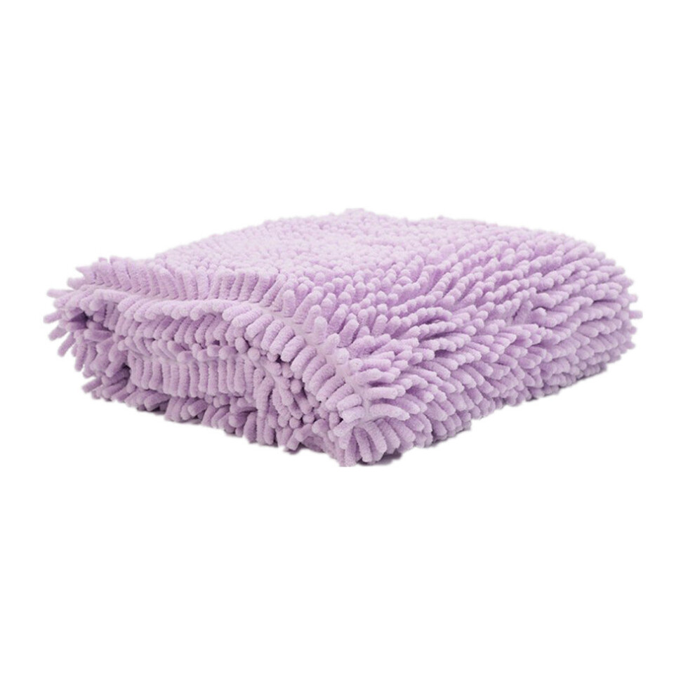 Soft Water Absorption Chenille Bath Towel for Pet Dog Cat Cleaning Massage Washing Purple L-image-OPC-P6ZBG7H-NEW