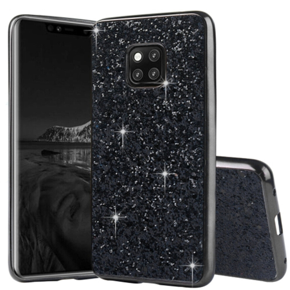 Glittery Powder Shockproof Tpu Case For Huawei Mate 20 Pro(Black) Black 777178624757