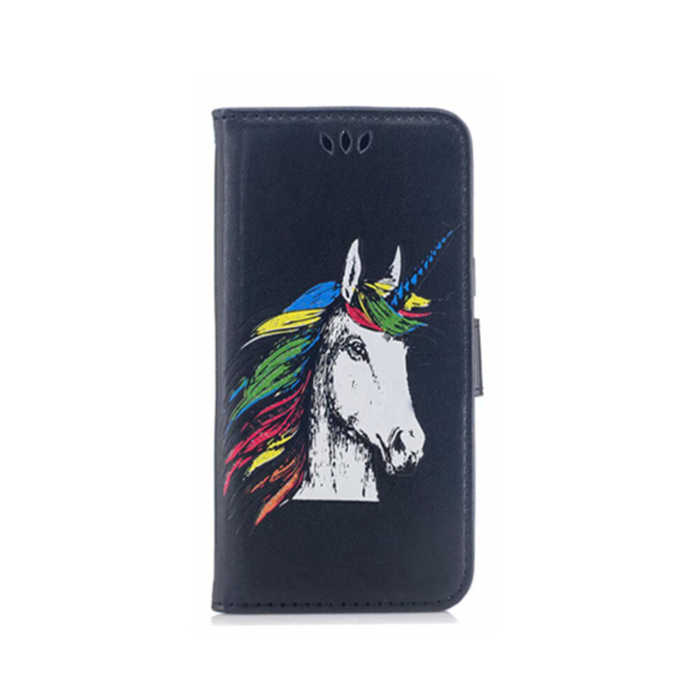 For Huawei P10 Lite Unicorn Pattern Horizontal Flip Leather Case With Holder & Card Slots & Wallet (Black) Black 700000670080