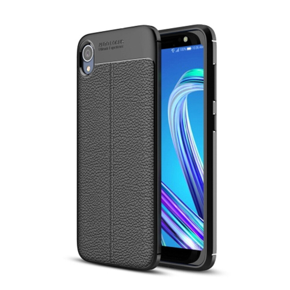 Litchi Texture Tpu Shockproof Case For Asus Zenfone Live (L1) Za550kl (Black) Black 700000655292