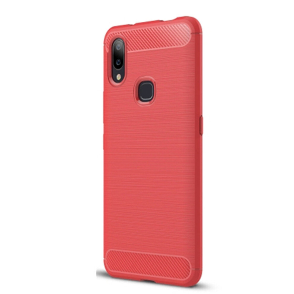 2 Pcs Brushed Texture Carbon Fiber Shockproof Tpu Case For Vivo Nex (Red) Red 700000657845