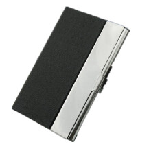 2 Pcs Aluminum PU Leather Business Credit Card Holder For Steel Portable ID Name Card Bank Male Cardholder