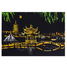 2PC Creative DIY Scratch Bright City Night View Scraping Painting World Sightseeing Pictures as GiftsMY0Q