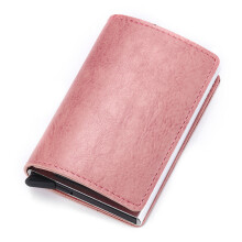 Credit card wallets for men and women, anti-theft brush metal automatic bomb wallets, RFID card holder wallets