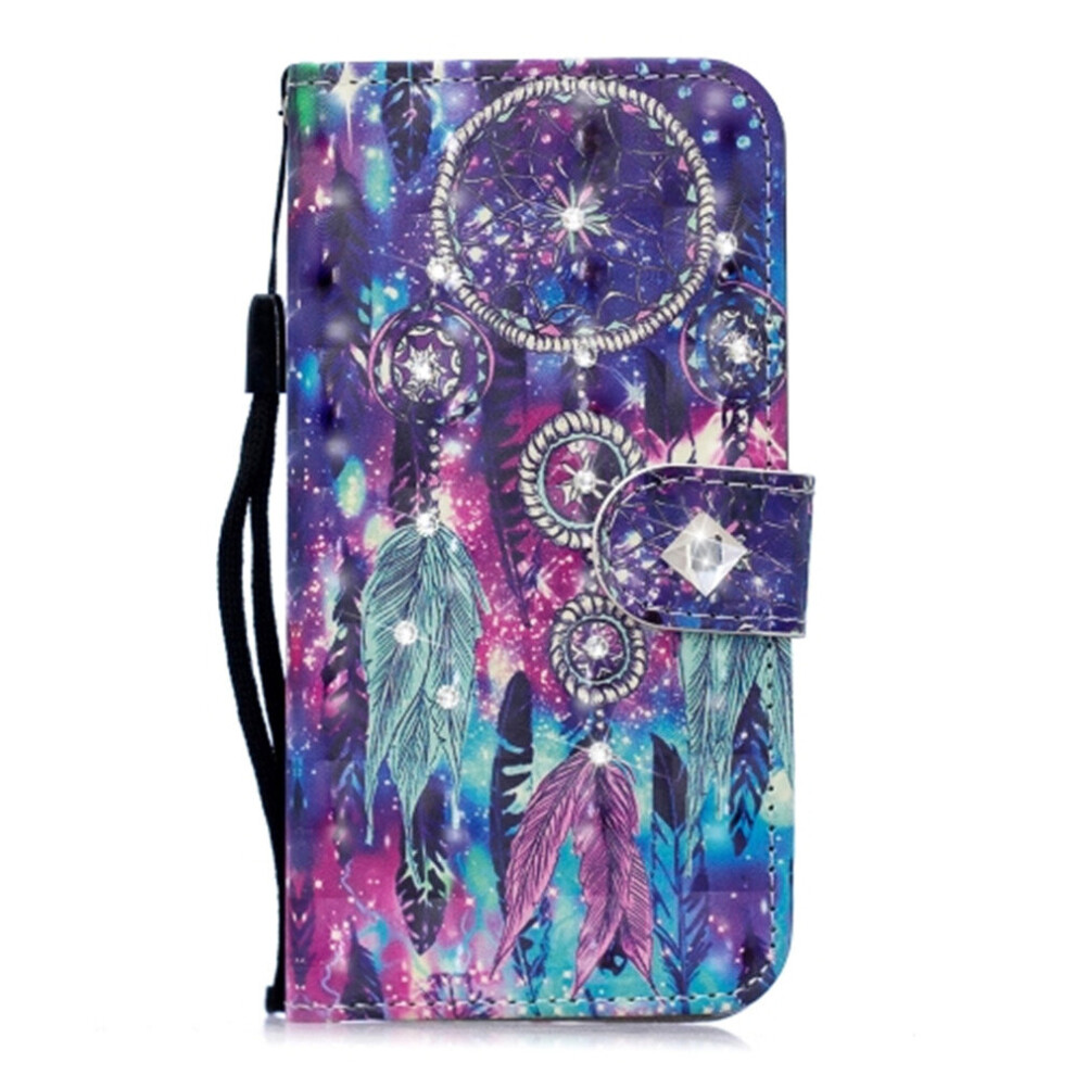 3D Diamond Encrusted Painting Pattern Coloured Drawing Horizontal Flip Pu Leather Case With Holder & Card Slots & Wallet For Huawei Mate20(Starry Wind 777178624726