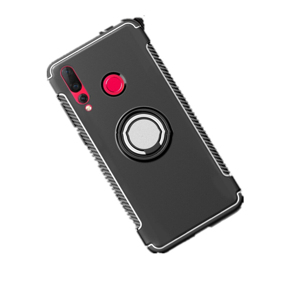 Magnetic 360 Degree Rotation Ring Holder Armor Protective Case For Huawei Nova 4 (Black) Black 700000647891