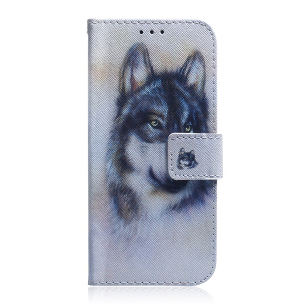 Wolf Pattern Coloured Drawing Horizontal Flip Leather Case For Asus Zenfone Max (M1) Zb555kl, With Holder & Card Slots & Wallet White 700000650365