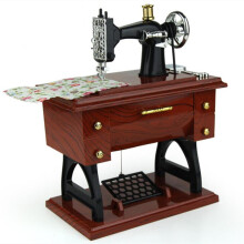 Vintage Simulation Sewing Machine Music Box Retro Treadle Sartorius Decoration as Gifts