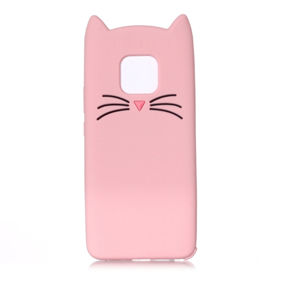 2Pc Cat Whiskers Pattern Silicone Protective Case For Huawei Mate 20 Pro (Pink) Pink 777178619845