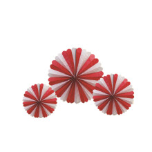 4 Sets Halloween Hanging Paper Fans Ghost Decoration Bars Festval  Red and white